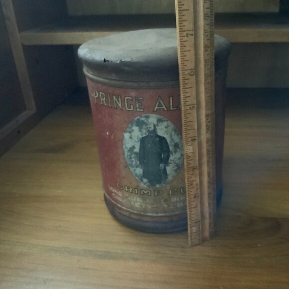 VINTAGE PRINCE ALBERT ROUND TOBACCO TIN CRIMP CUT 6" - Picture 5 of 5